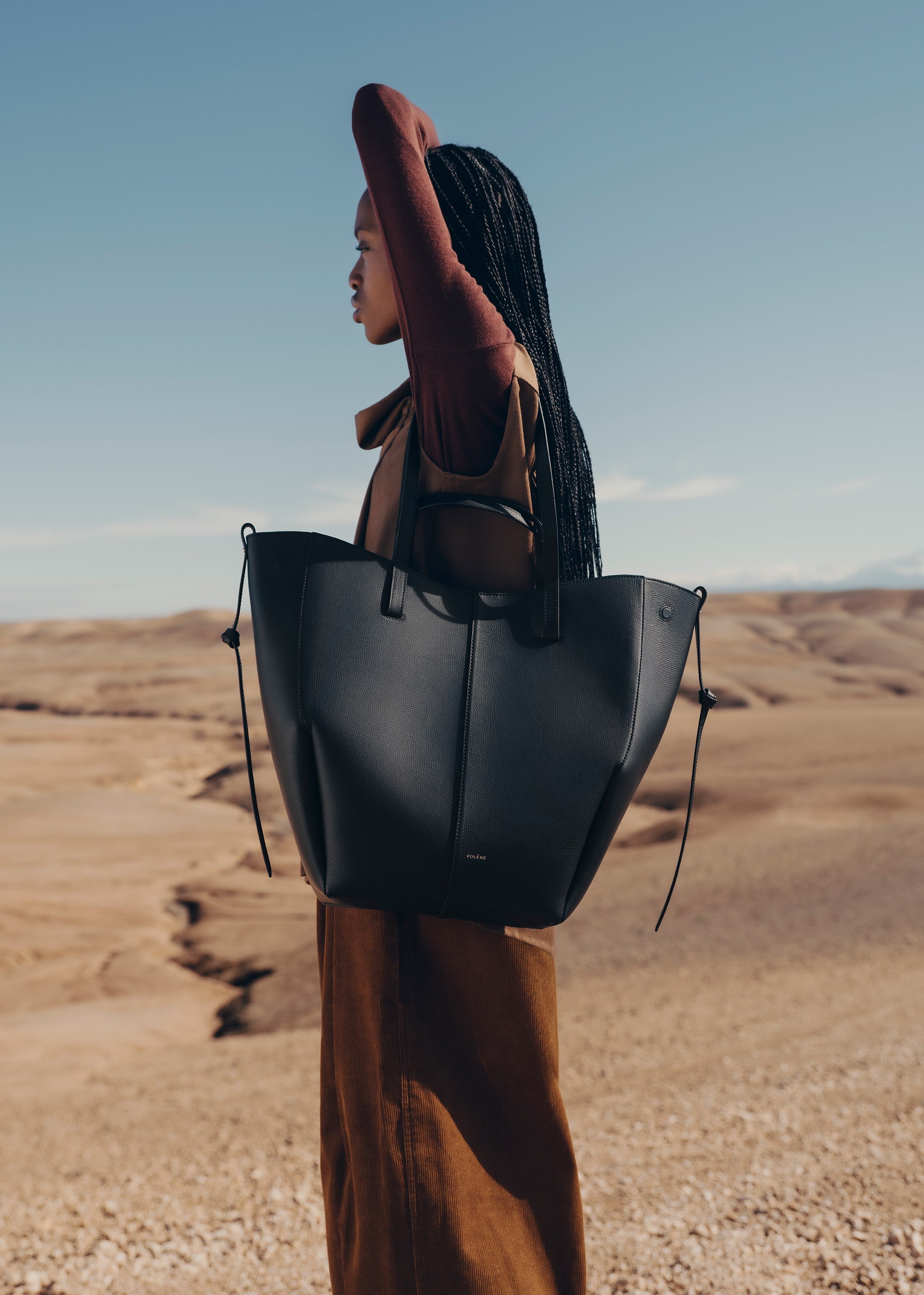 Cyme Tote - Schwarz Genarbtes Leder