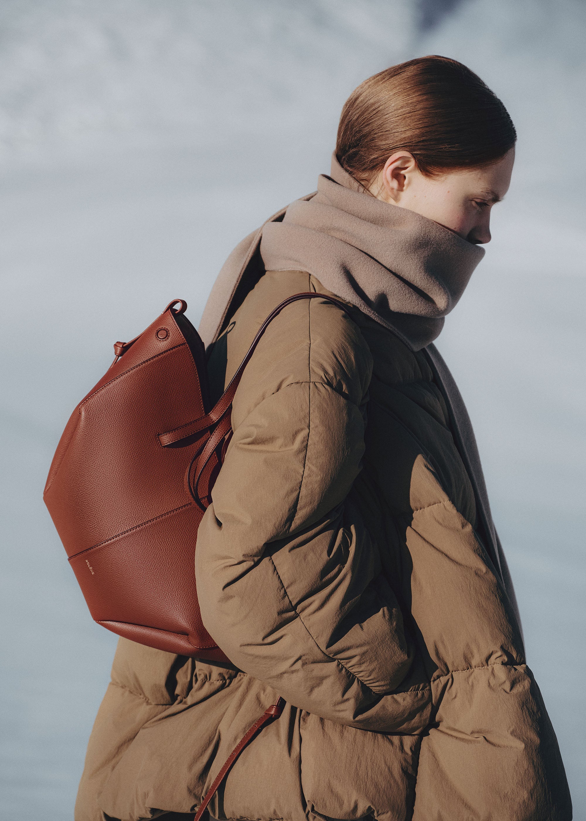 Cyme Mini - Rote Tonerde Genarbtes Leder