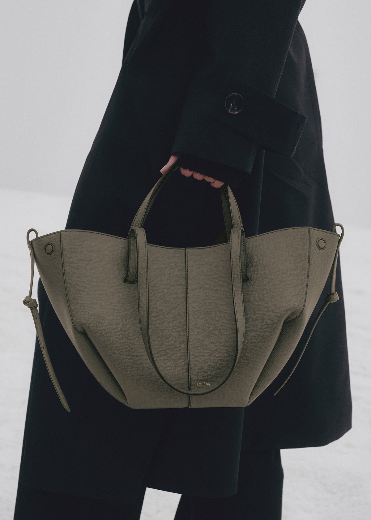 Cyme Mini - Rauchgrün Genarbtes Leder