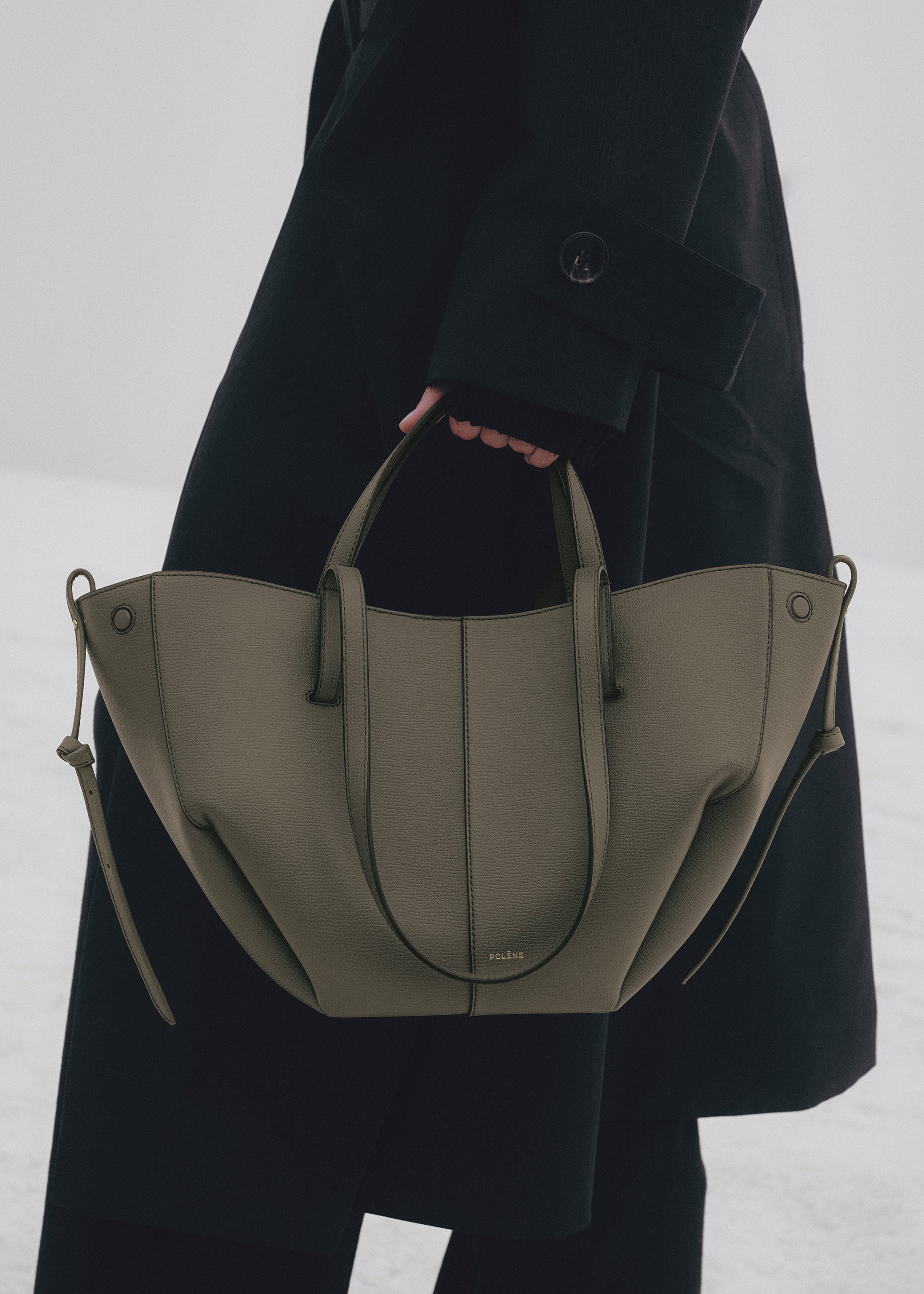 Cyme Mini - Rauchgrün Genarbtes Leder