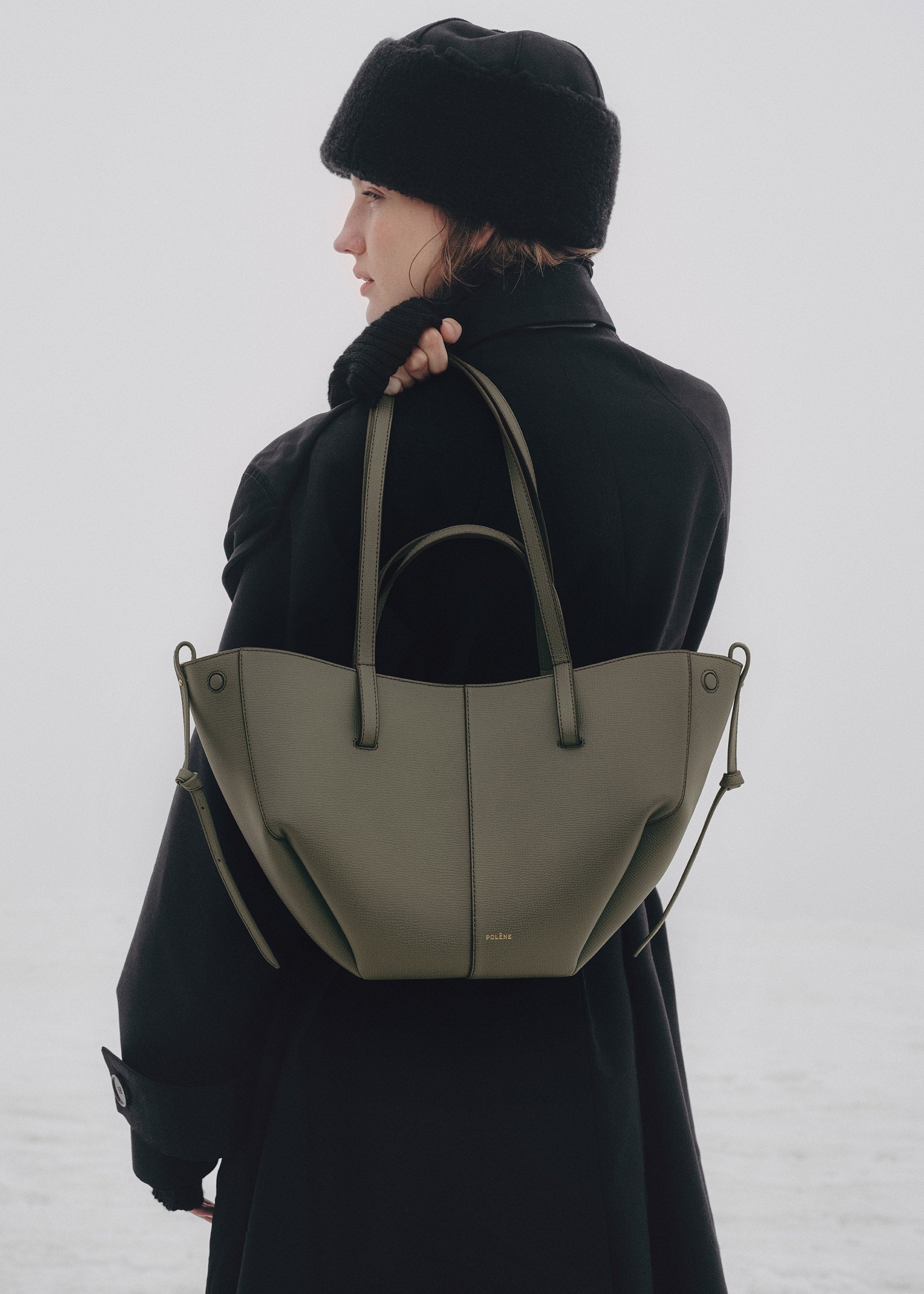Cyme Mini - Rauchgrün Genarbtes Leder