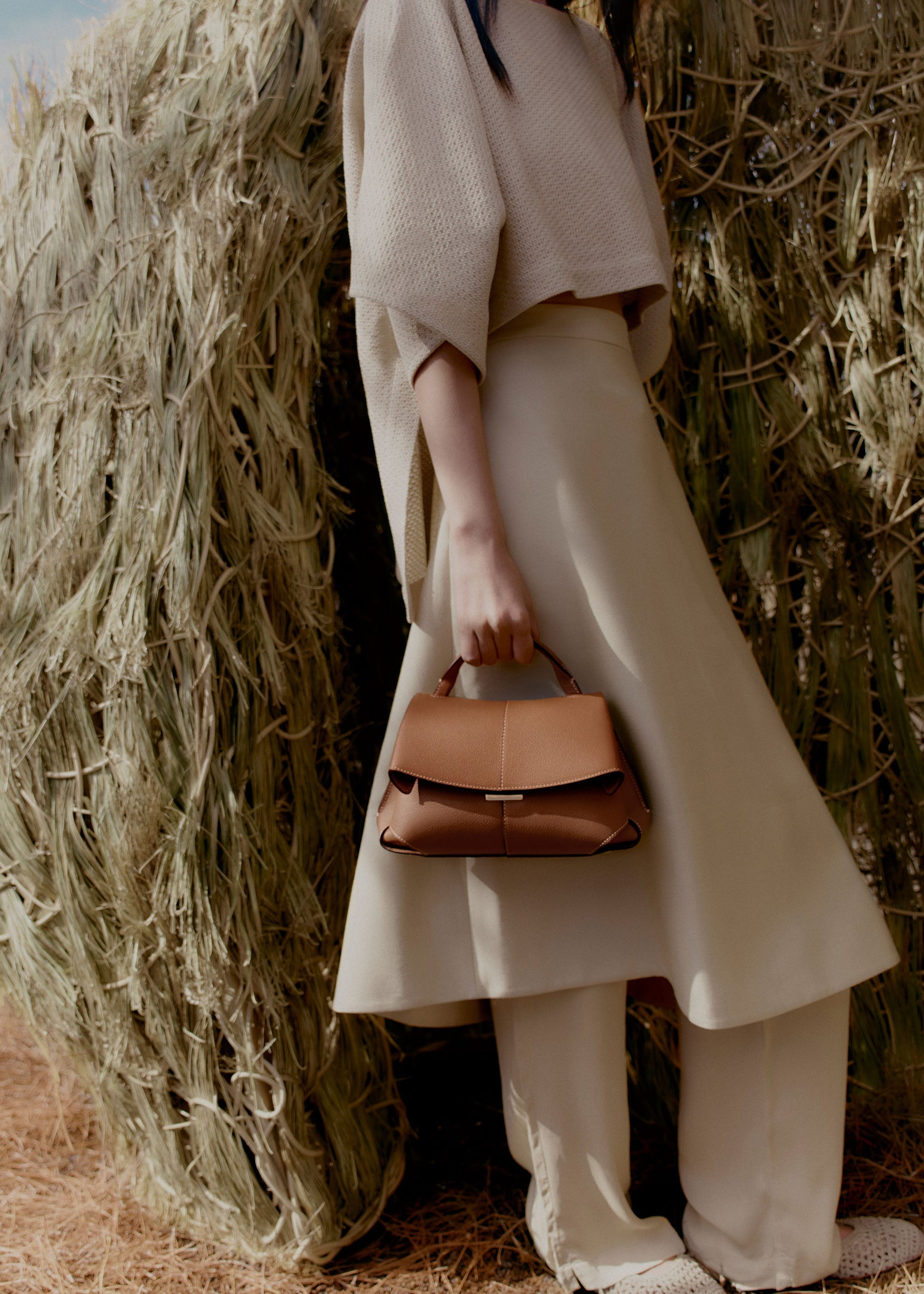 Mokki Mini - Camel Genarbtes Leder