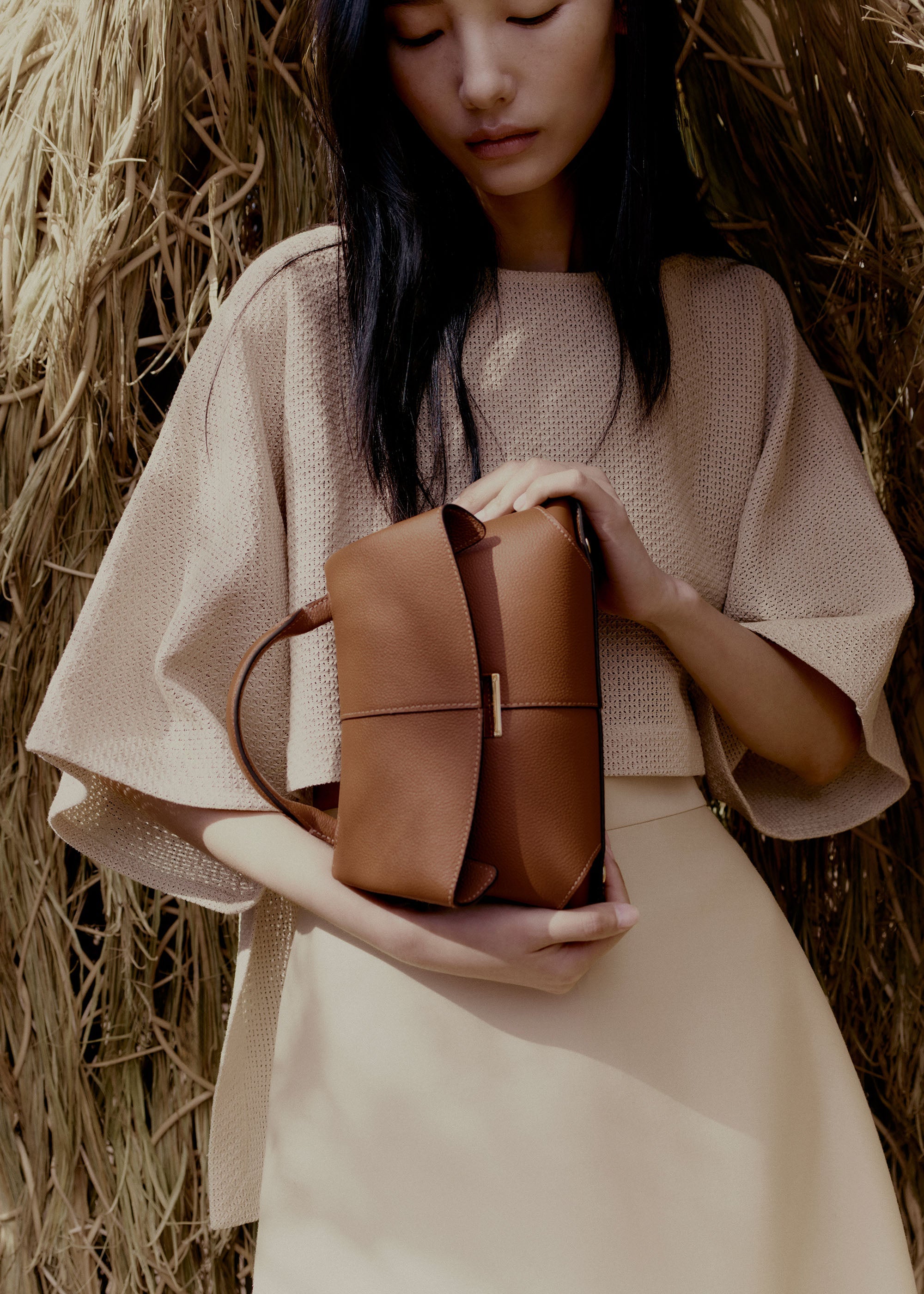Mokki Mini - Camel Genarbtes Leder