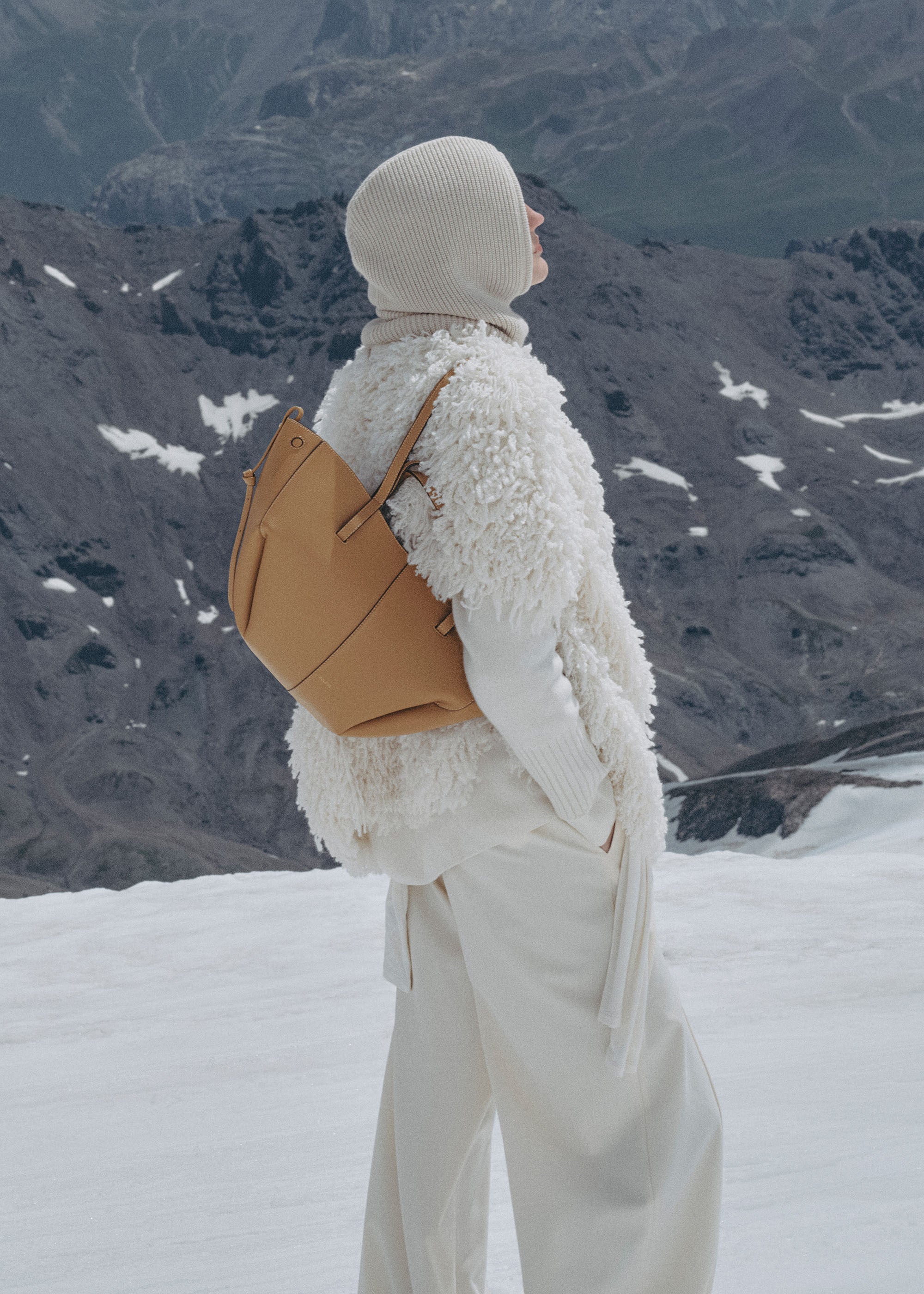 Cyme Mini - Ocker Genarbtes Leder