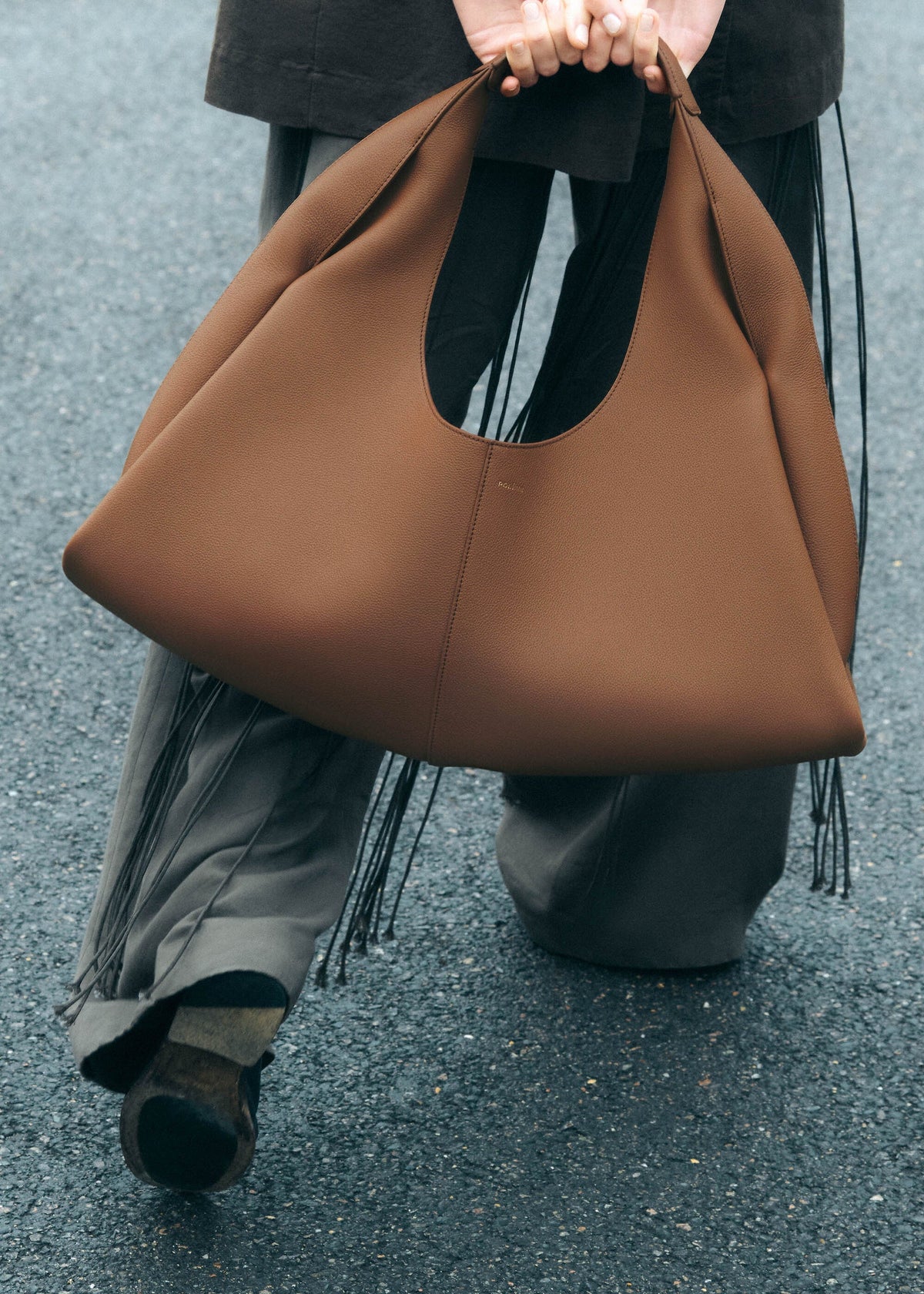 Shuldo - Dunkelbraun Genarbtes Leder