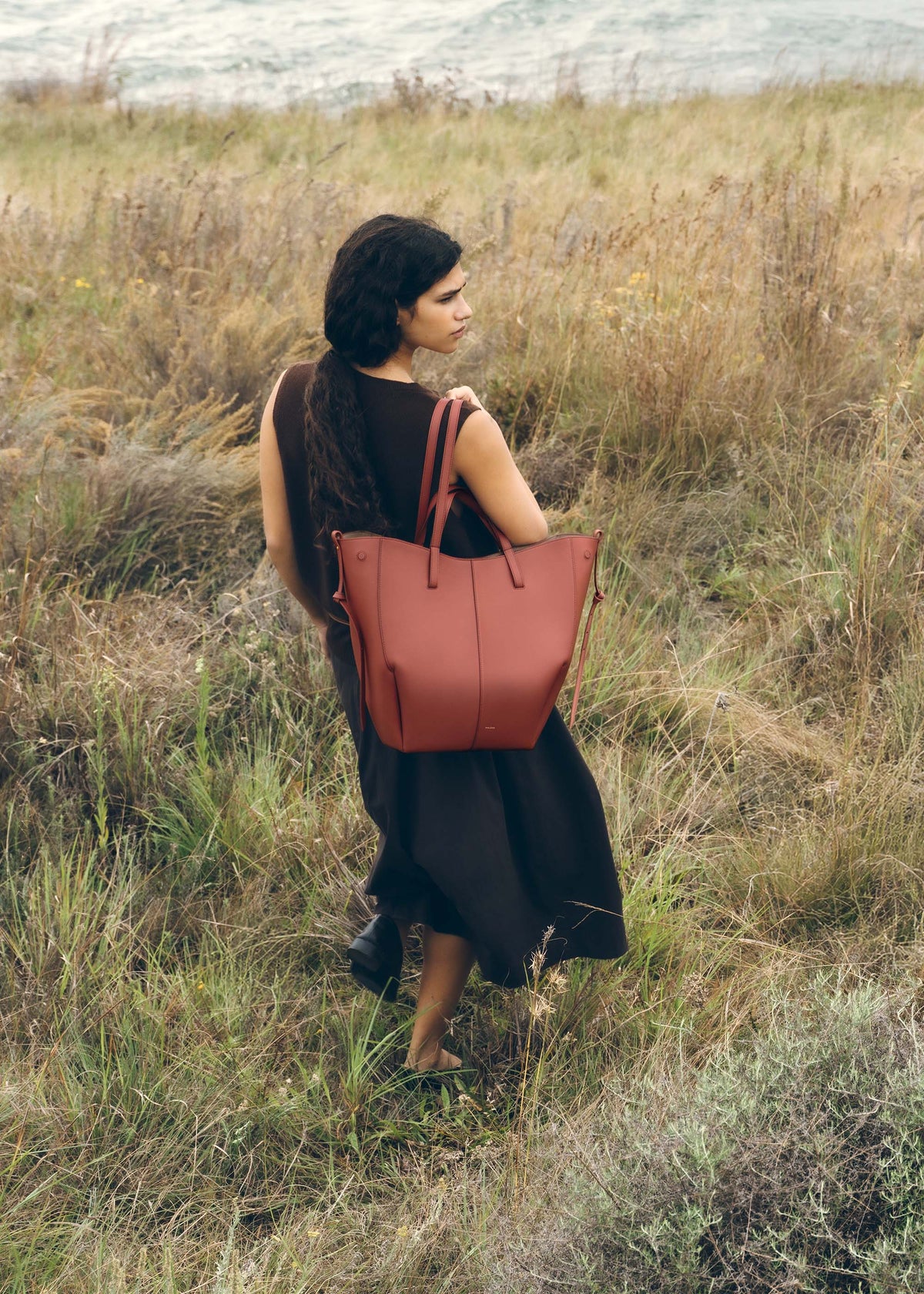 Cyme Tote - Terracotta Genarbtes Leder
