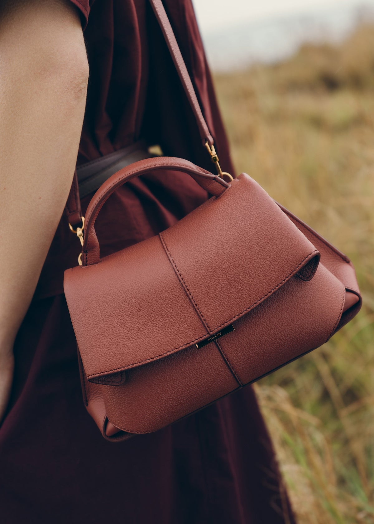 Mokki Mini - Terracotta Genarbtes Leder
