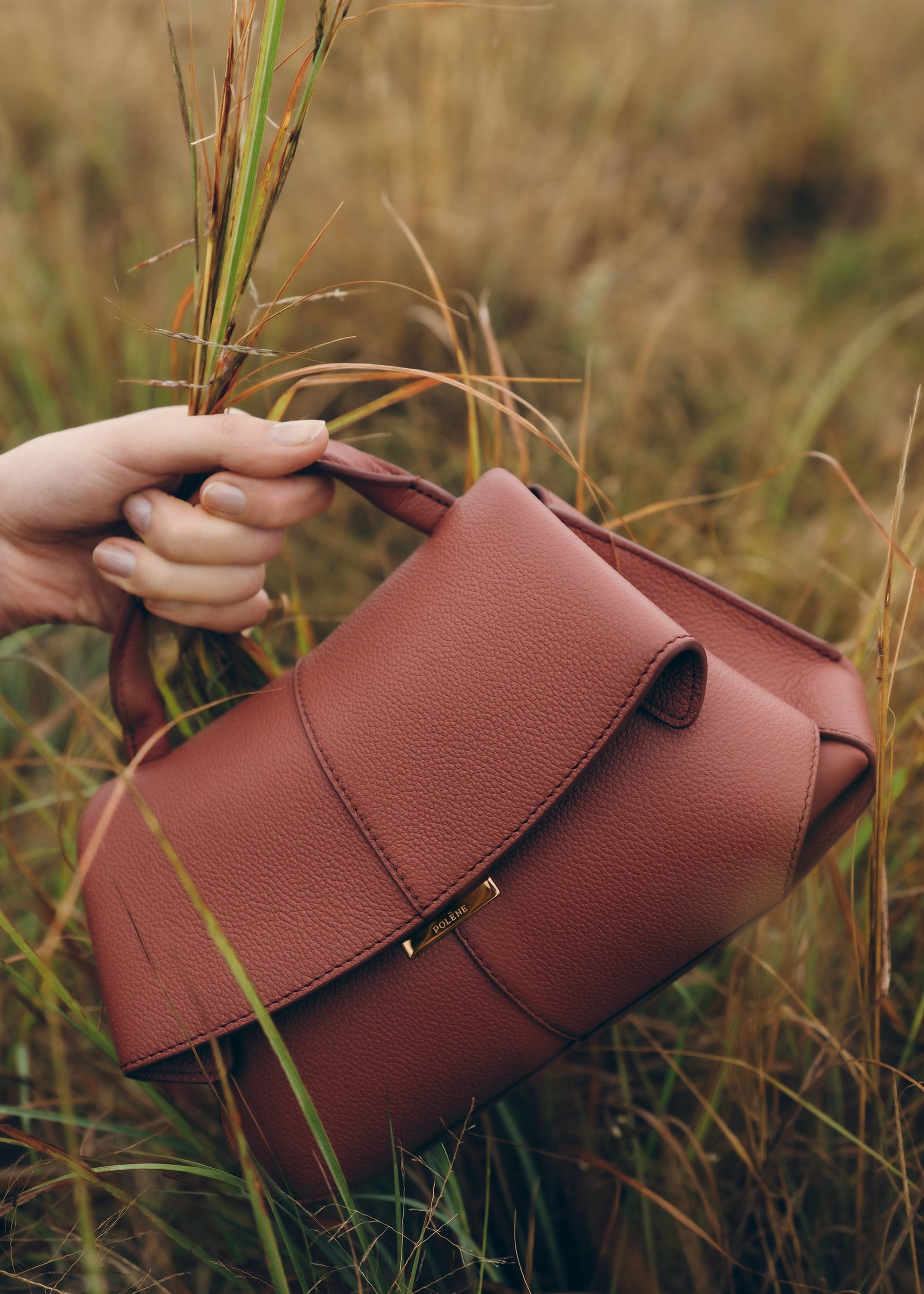 Mokki Mini - Terracotta Genarbtes Leder