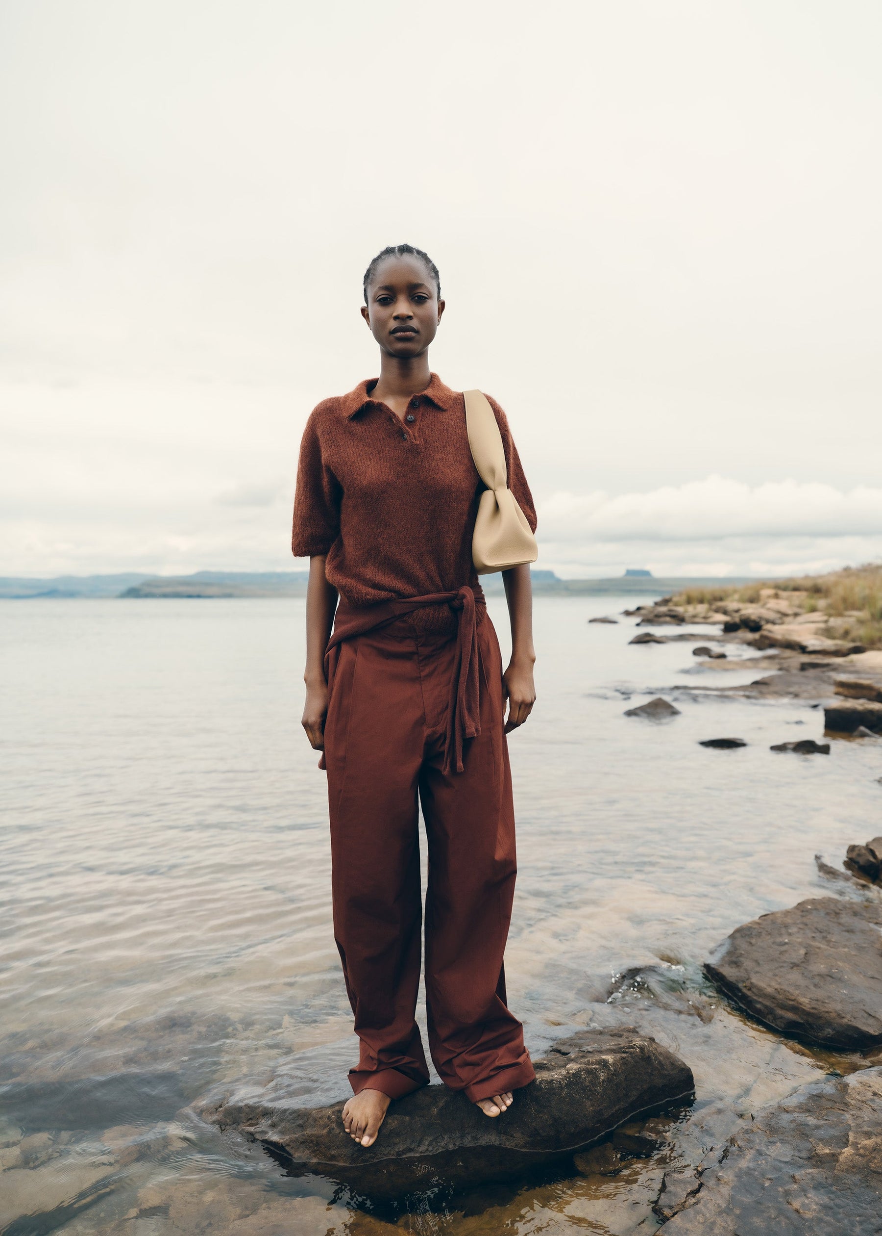 Numéro Neuf East West - Sand Genarbtes Leder