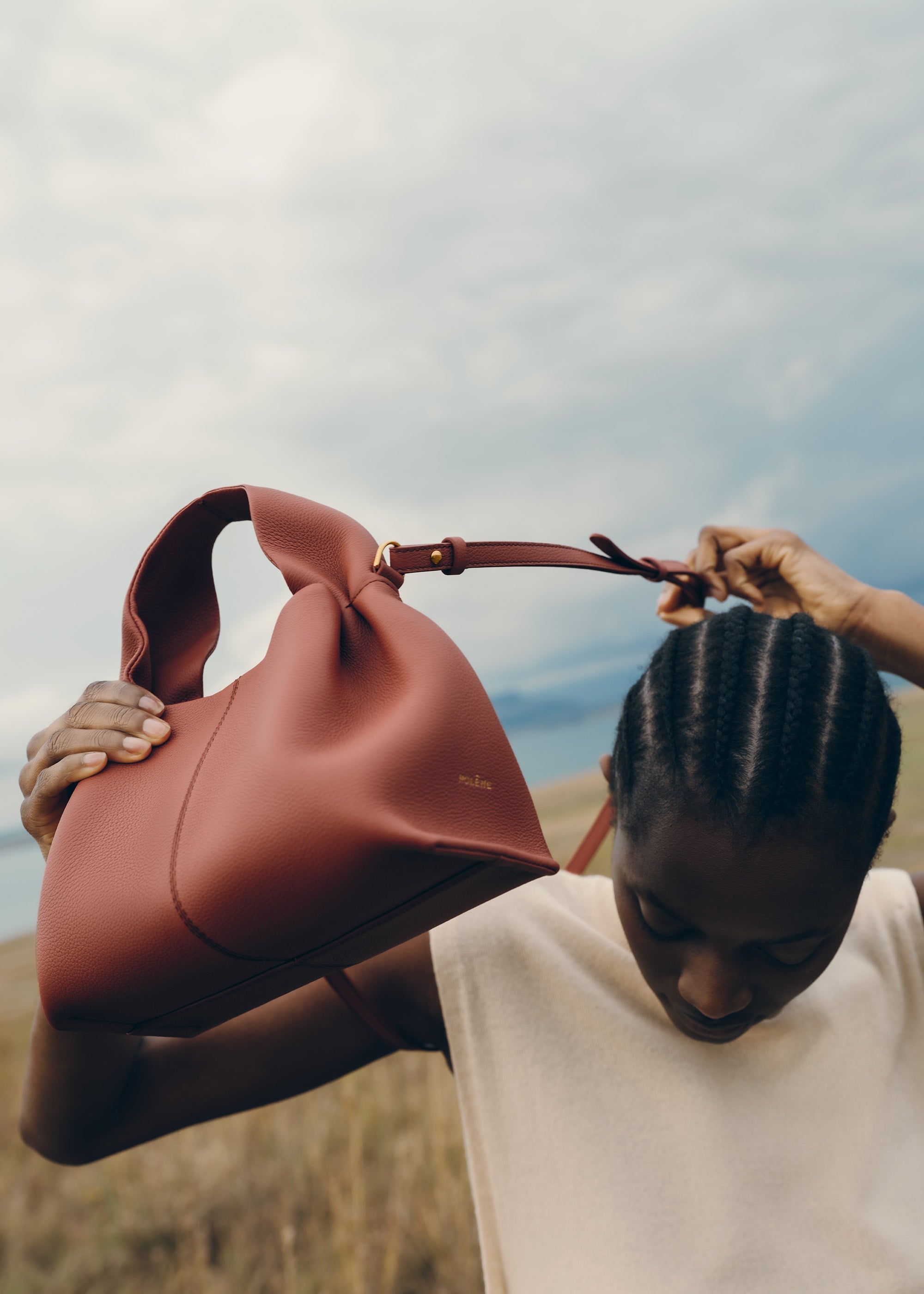 Numéro Neuf Mini - Terracotta Genarbtes Leder