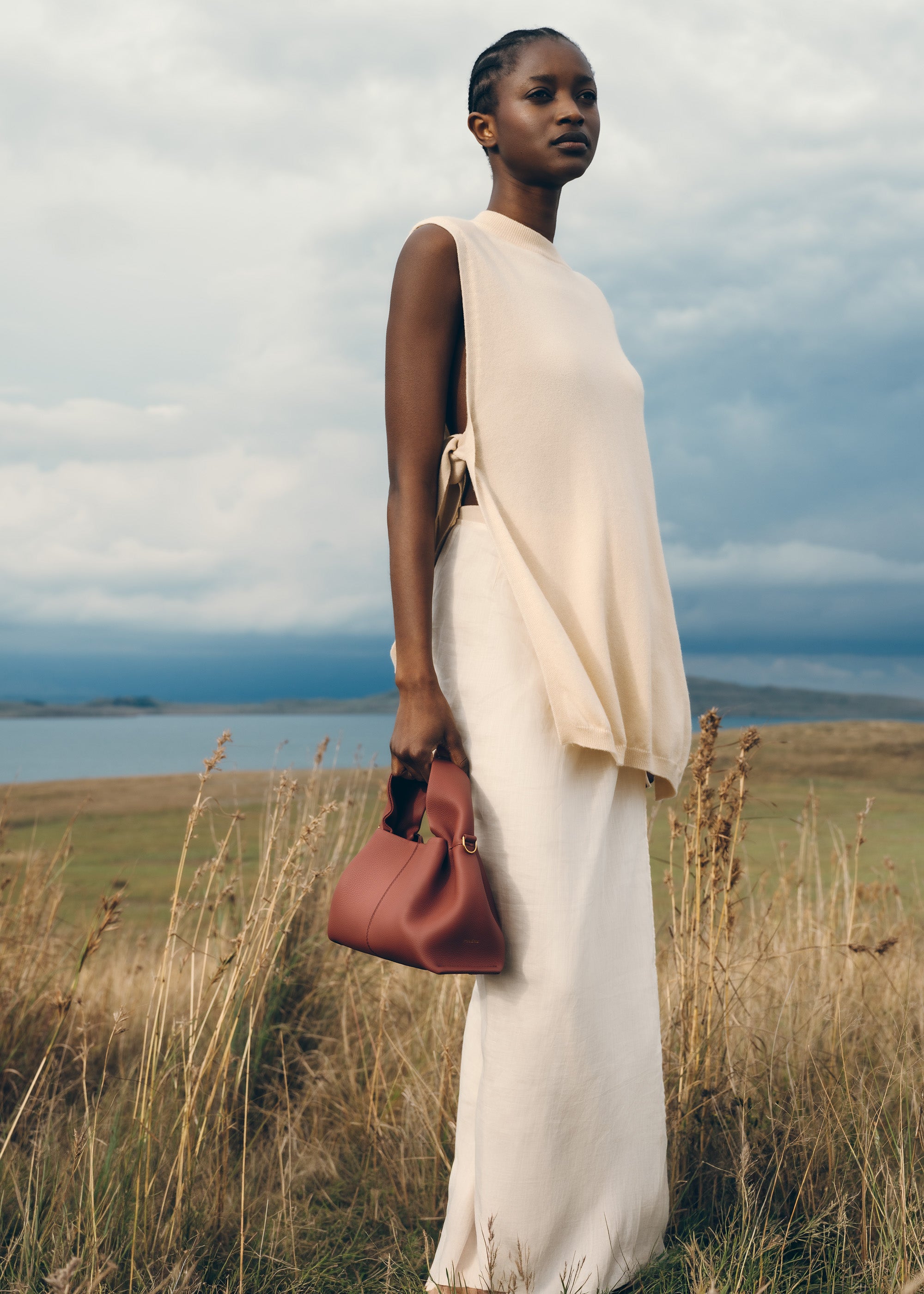 Numéro Neuf Mini - Terracotta Genarbtes Leder