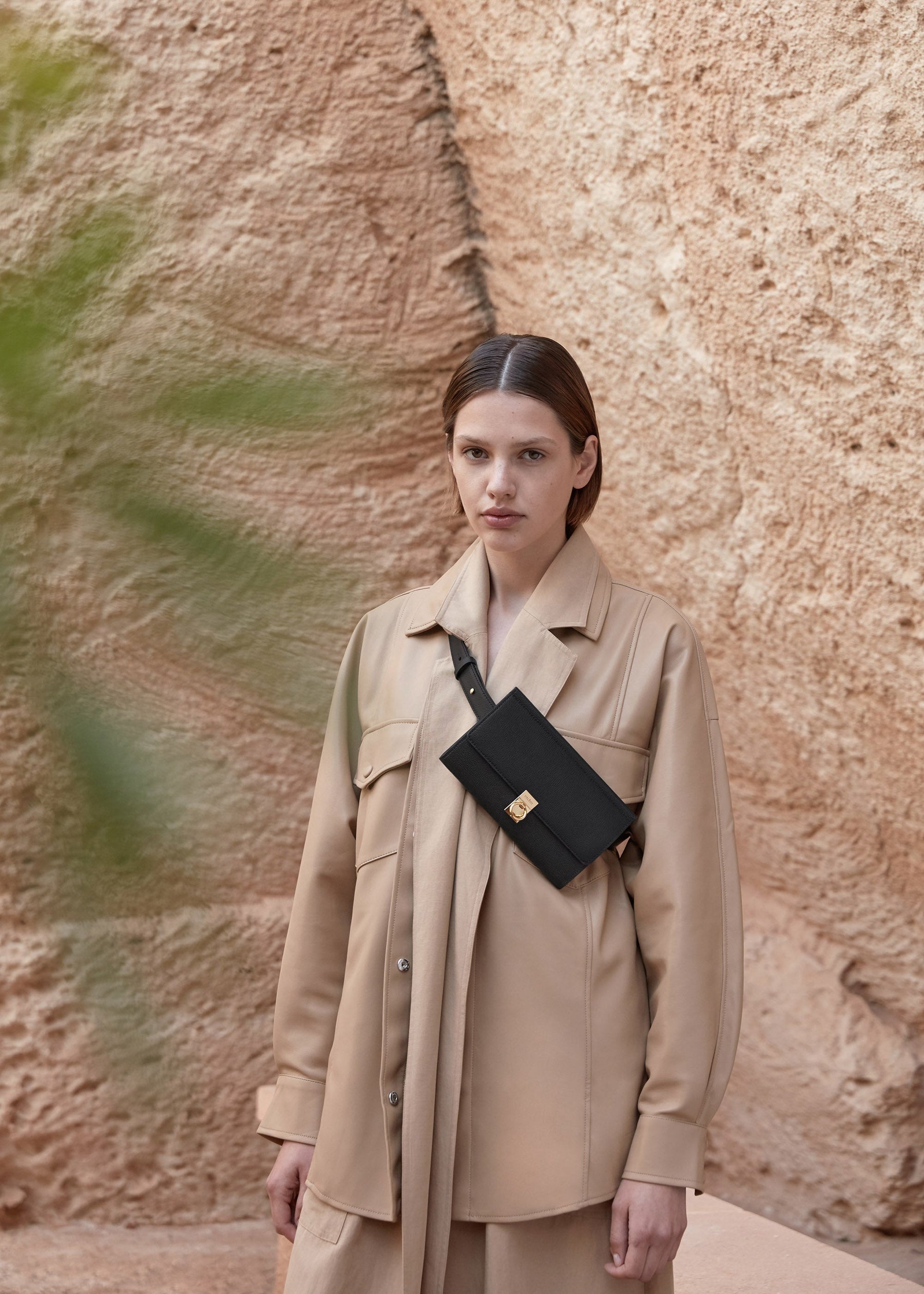 Numéro Sept Gürteltasche - Schwarzes Genarbtes Leder
