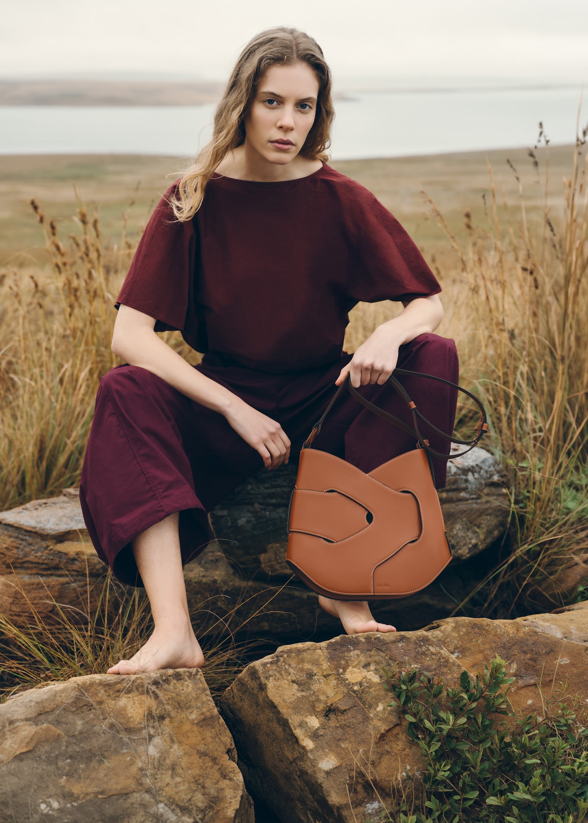 Nodde Hobo - Cognac Glattes Leder