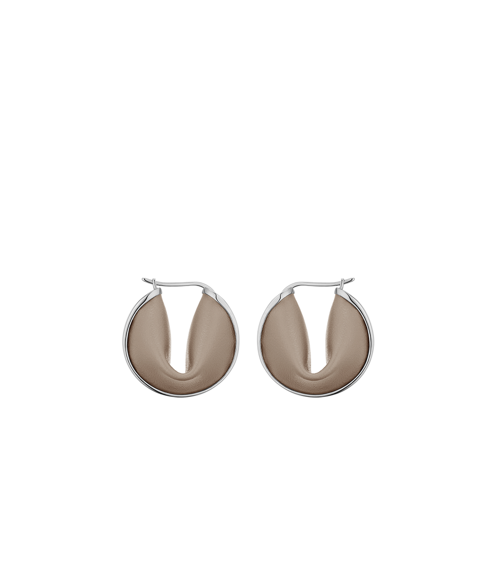 Creolen Ormé - Silberedition Und Taupe Leder