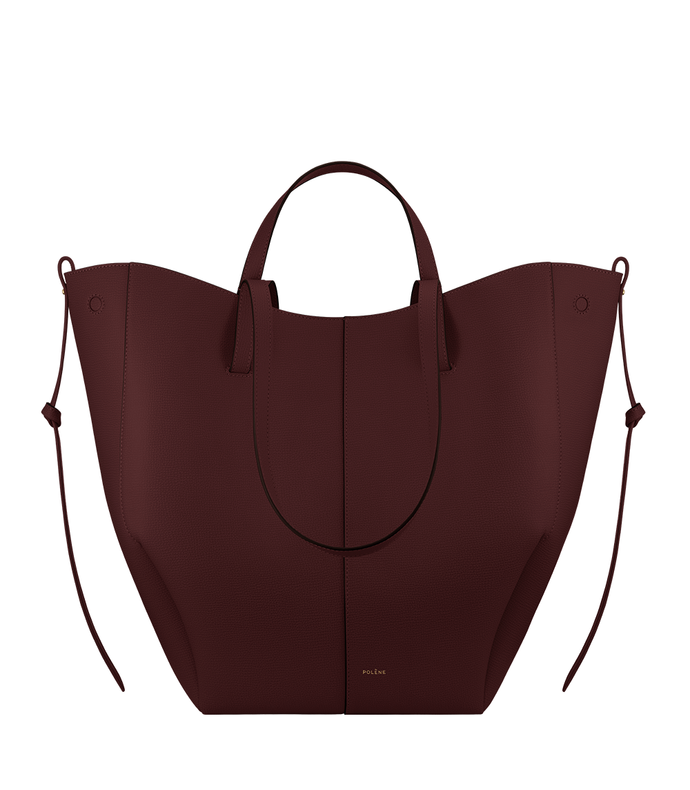 Cyme Tote - Schwarze Kirsche Genarbtes Leder