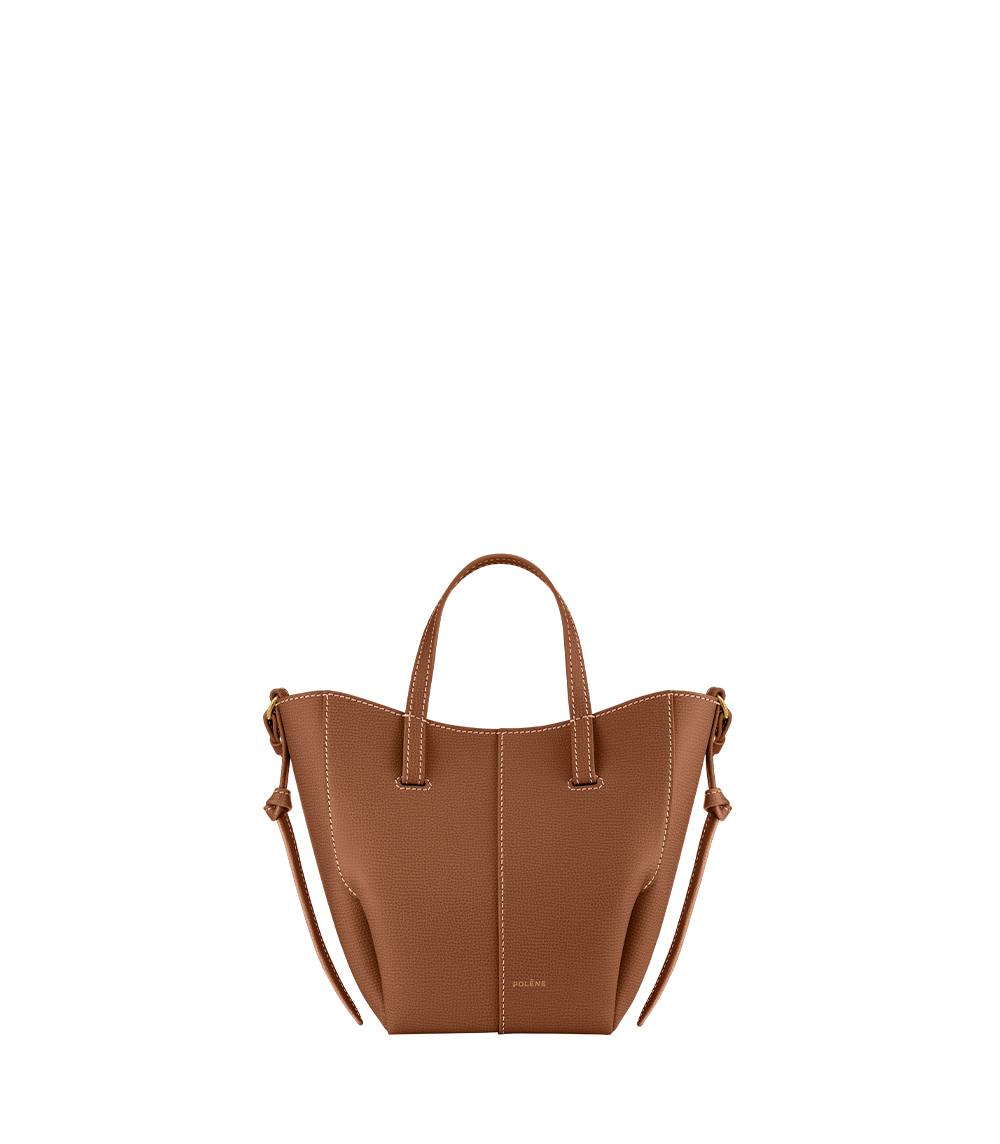Cyme Tote Nano - Camel Genarbtes Leder
