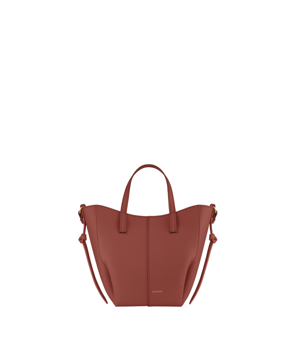 Cyme Tote Nano - Terracotta Genarbtes Leder