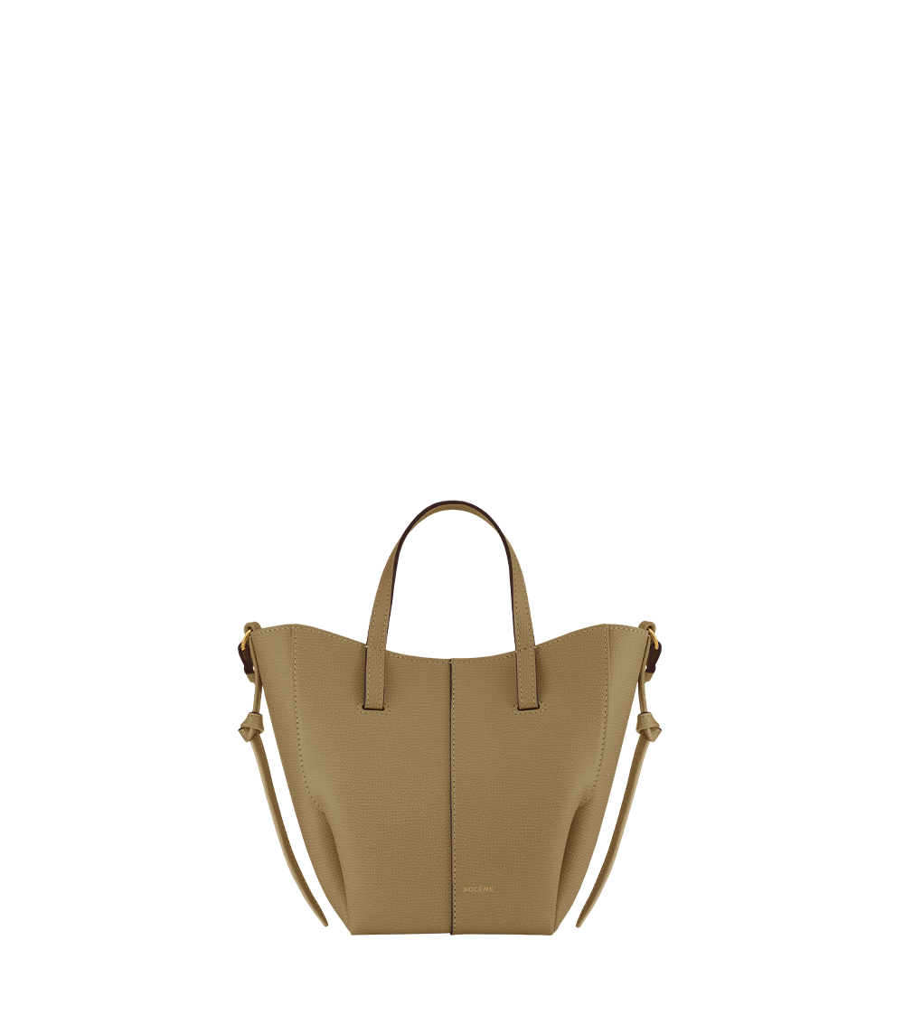 Cyme Tote Nano - Olivbraun Genarbtes Leder