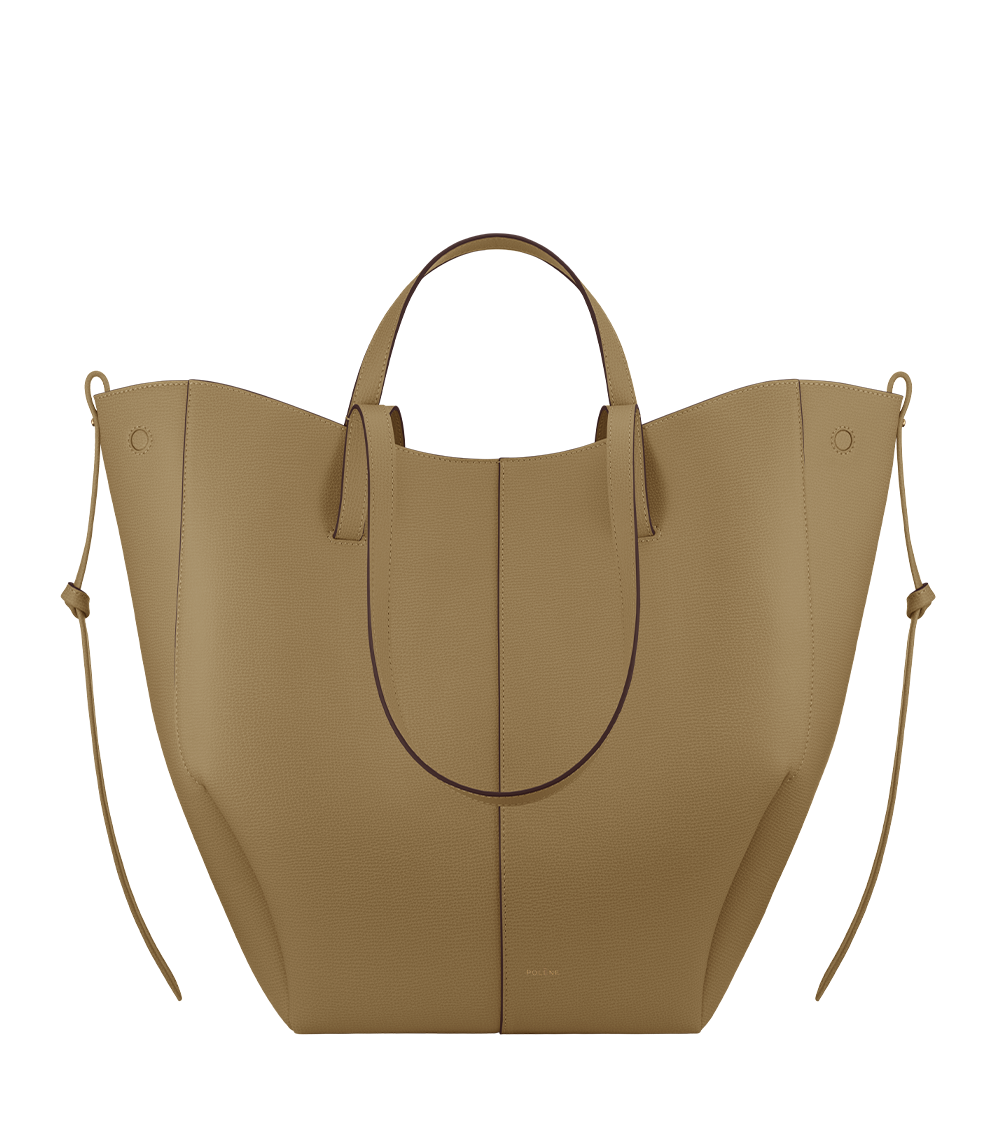 Cyme Tote - Olivbraun Genarbtes Leder