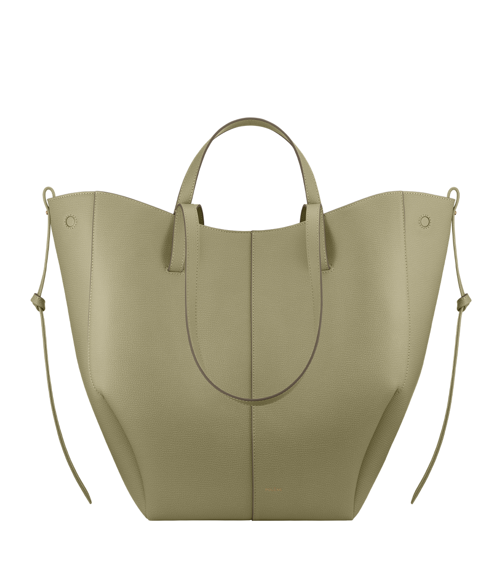 Cyme Tote - Lindgrün Genarbtes Leder